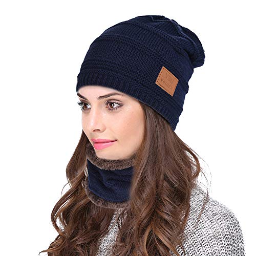 VBIGER Gorras Con Bufanda y Gorros de punto Sombreros de Invierno Hombre