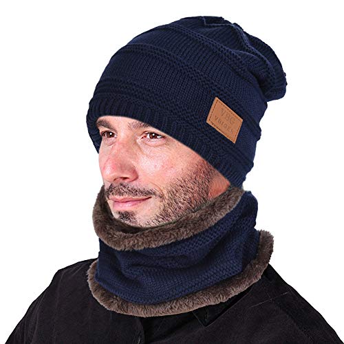 VBIGER Gorras Con Bufanda y Gorros de punto Sombreros de Invierno Hombre