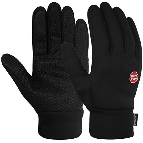 VBIGER Guantes de Invierno Calientes a Prueba del Viento Guantes para el Clima Frío de Pantalla Táctil con Diseño Antideslizante Talla M