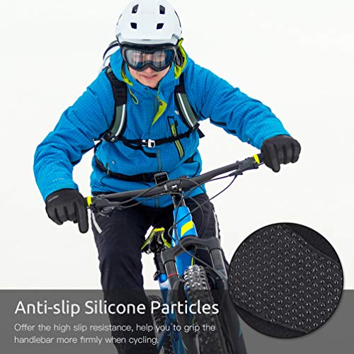 VBIGER Guantes de Invierno, Guantes de Pantalla Táctil Guantes Antideslizantes Deportivos, negro (Negro, S)