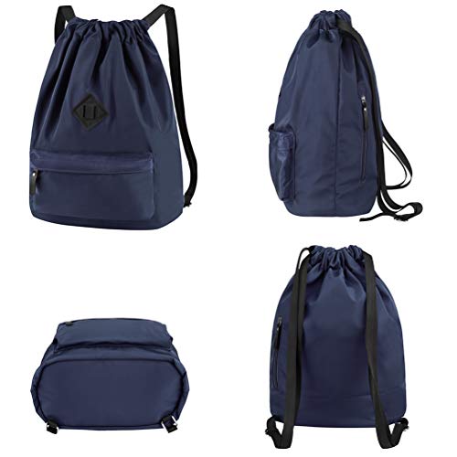 Vbiger Mochila de Cuerda Unisex Azul Oscuro