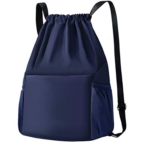 VBIGER Mochila de Cuerda Unisex Negro para Deporte Gimnasio Yoga Nadar (Azul)