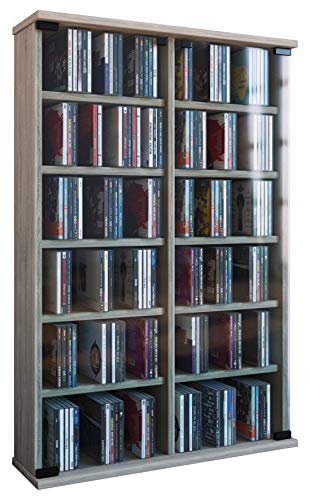 VCM Retal Mueble para Discos de Vinilo, Roble Sonoma (Vetas), 91,5x60x18 cm