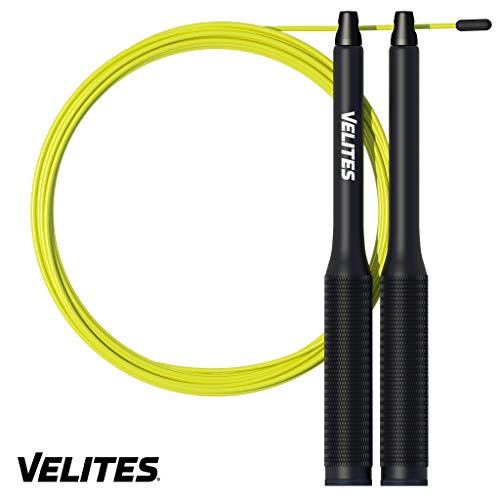 Velites Cuerda de Saltar lastrada para Crossfit, Boxeo y Fitness Fire 2.0 Ideal para Saltos Dobles | Comba de Velocidad de Aluminio (Lastres no incluidos)