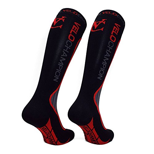 VeloChampion Calcetines de Compresión Recuperación para Hombres y Mujeres (20-30 mmHg) Ideal para Dolor de Espinillas, Deportes, Viajes, Dolor de Piernas, Varices, Trombosis Venosa Grave, Embarazo