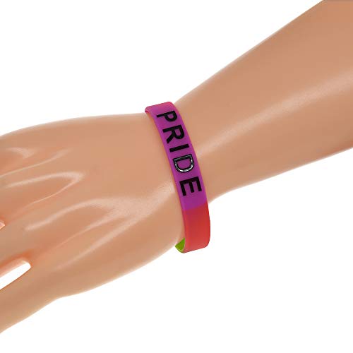 Vempires Gay Pulseras De Silicona Muñequera Hombres Pride Pink Rainbow Color Pack De 10 PCS