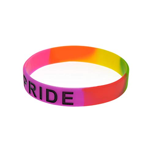 Vempires Gay Pulseras De Silicona Muñequera Hombres Pride Pink Rainbow Color Pack De 10 PCS