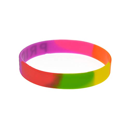 Vempires Gay Pulseras De Silicona Muñequera Hombres Pride Pink Rainbow Color Pack De 10 PCS