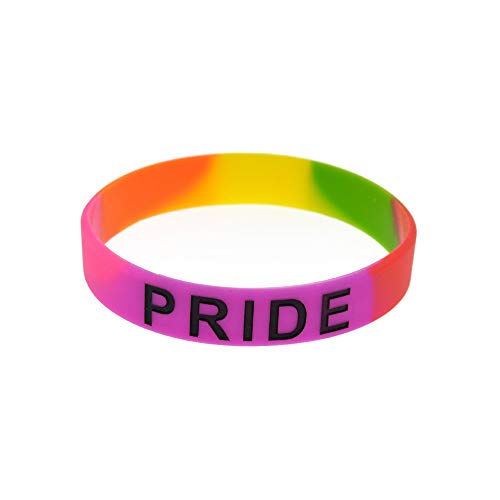 Vempires Gay Pulseras De Silicona Muñequera Hombres Pride Pink Rainbow Color Pack De 10 PCS