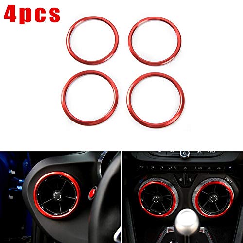 Vent Outlet Trim Cover 4pcs Coche de la CA Salida de Aire del Ajuste de la Cubierta del Anillo de Ajuste Decorativo for Chevrolet Camaro 2017-2019 Car Styling Accesorios El plastico