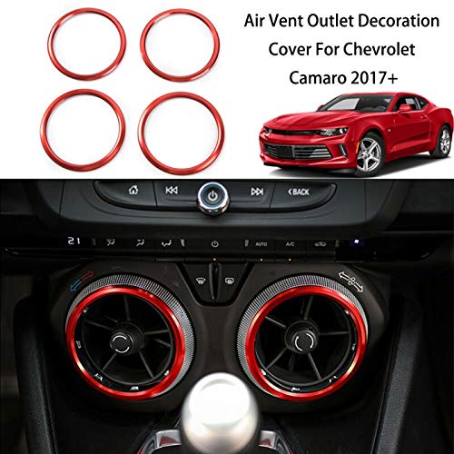 Vent Outlet Trim Cover 4pcs Coche de la CA Salida de Aire del Ajuste de la Cubierta del Anillo de Ajuste Decorativo for Chevrolet Camaro 2017-2019 Car Styling Accesorios El plastico