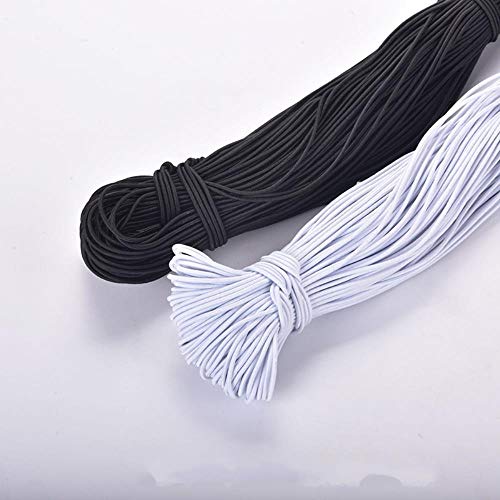 Venta al por mayor 1MM / 2MM / 3MM Blanco/negro delgado y redondo Bandas elásticas Cuerda elástica Boda Cinta elástica para accesorios de costura DIY, blanco, 1 mm