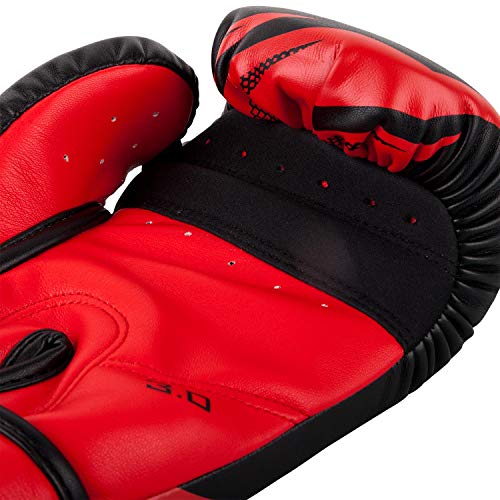 VENUM Challenger 3.0 Guantes de Boxeo, Unisex Adulto, Negro/Rojo, 12oz