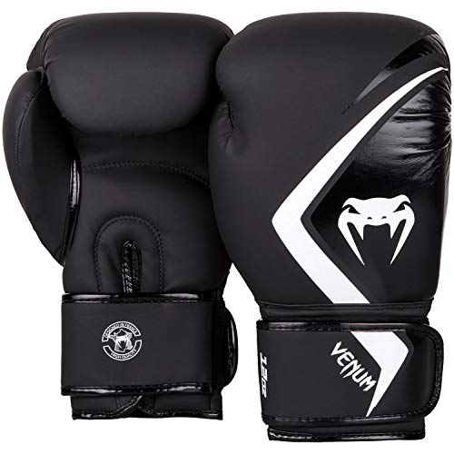 VENUM Contender 2.0 Guantes de Boxeo, Unisex Adulto, Negro/Gris/Blanco, 12 oz