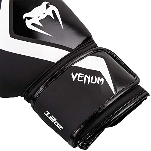 VENUM Contender 2.0 Guantes de Boxeo, Unisex Adulto, Negro/Gris/Blanco, 12 oz