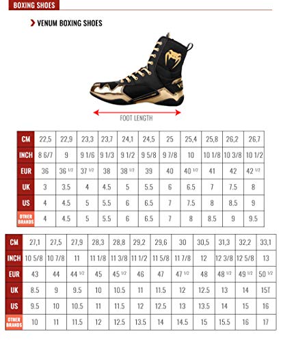Venum Elite, Zapatos de Boxeo Unisex Adulto, Negro/Dorado, 44 EU