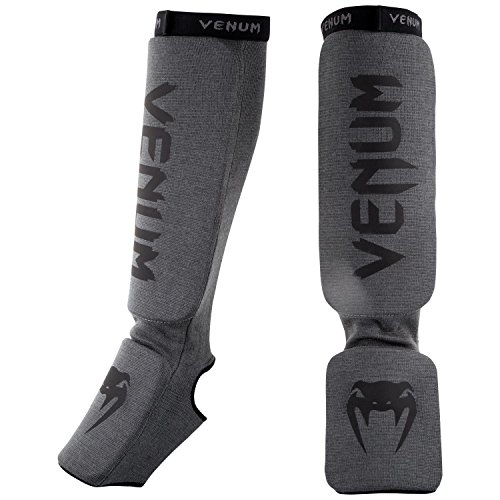 VENUM VENUM-02948-203 Espinilleras de Boxeo, Unisex Adulto, Gris/Negro, Talla Única