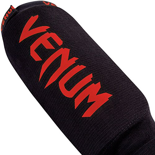 VENUM VENUM-0480-100 Espinilleras de Boxeo, Unisex Adulto, Negro/Rojo, Talla Única