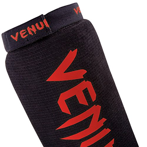 VENUM VENUM-0480-100 Espinilleras de Boxeo, Unisex Adulto, Negro/Rojo, Talla Única