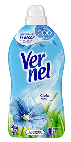 VERNEL Suavizante Concentrado Azul Botella 57 lavados [Pack de 4]