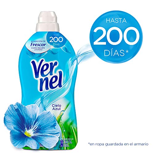 VERNEL Suavizante Concentrado Azul Botella 57 lavados [Pack de 4]