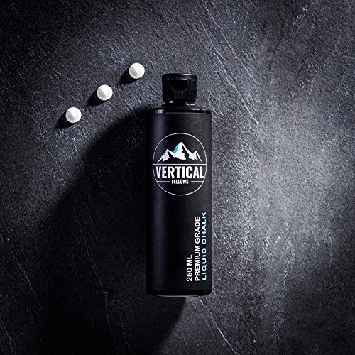 VERTICAL FELLOWS 250 ml Liquid Chalk – Tiza líquida para escalada, escalada, levantamiento de pesas, crossfit, magnesio líquido para gimnasia