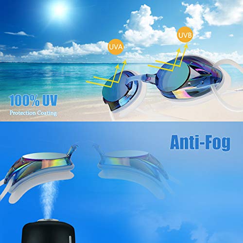 vetoky Gafas de Natación, Antiniebla Gafas para Nadar Protección UV sin Fugas para Adultos Y Niños