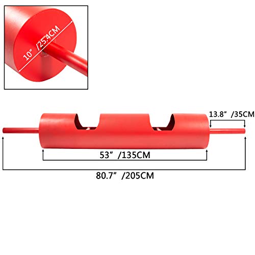 VEVOR Barra Olímpica de Rojo con Capacidad hasta 317 kg, Barra Pesas Musculación de Longitud Total 1,92 m Barra de Gimnasio Multiuso de Acero Q235 Barra de Pesas con Diámetro de Las Manijas 32 mm