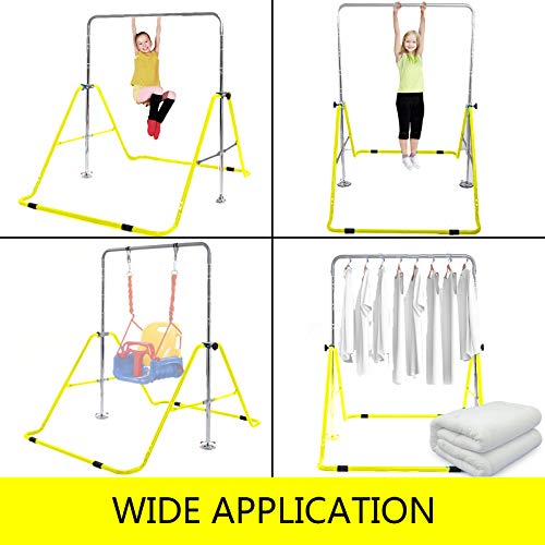 VEVOR Barras de Gimnasia Paralelas Calistenia Barra Gimnasia Artistica Barras Paralelas Barras Gimnasia Gimnasio Niños Junior Estación de La Inmersión Barra Calistenia Color Amarillo