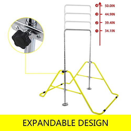 VEVOR Barras de Gimnasia Paralelas Calistenia Barra Gimnasia Artistica Barras Paralelas Barras Gimnasia Gimnasio Niños Junior Estación de La Inmersión Barra Calistenia Color Amarillo