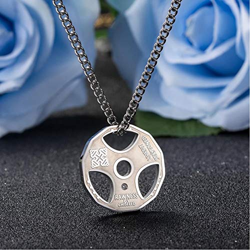 VFDGB Titanio Acero Inoxidable Gimnasio Gimnasio Collar Peso Placa Barbell Mancuerna Culturismo Joyería