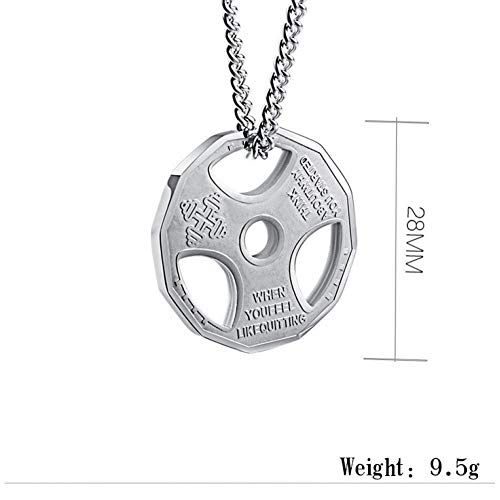 VFDGB Titanio Acero Inoxidable Gimnasio Gimnasio Collar Peso Placa Barbell Mancuerna Culturismo Joyería