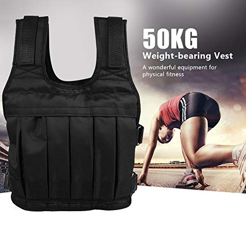 VGBEY Chaleco Cargado, 50 kg Carga de Entrenamiento Chaleco Ajustable Chaqueta ponderada para Correr Entrenamiento de Jogging