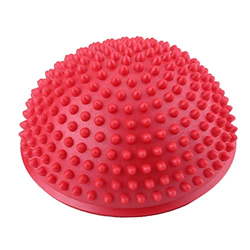 VGEBY1 Bola del Masaje del pie, Punto Inflable del Equilibrio del Equilibrio de la Bola del Masaje de la Media Bola de la Yoga para el Ejercicio del Gimnasio(Rojo)
