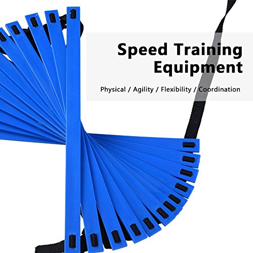 VGEBY1 Kit de Tren Speed ​​Agility, Escalera de Agilidad Plana de 19 pies + 10 Piezas de Conos de Disco para Entrenamiento atlético(Blue)