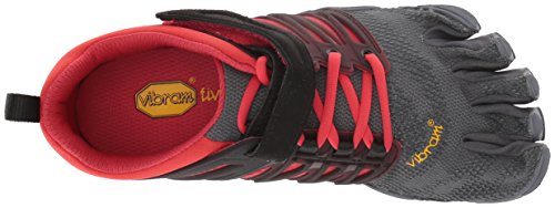 Vibram Fivefingers V-Train, Zapatillas de Deporte para Hombre, Gris (Grey/Black/Red Grey/Black/Red), 45 EU