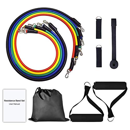 Victoper Resistance Bands Exercise Bands Set, Fitness Stretch Bands Resistance Set for Men/Women, with 5 Fitness Tubes, Door/Wall Anchor, Ankle Straps, Handles, Carry Bag and Workout Guides