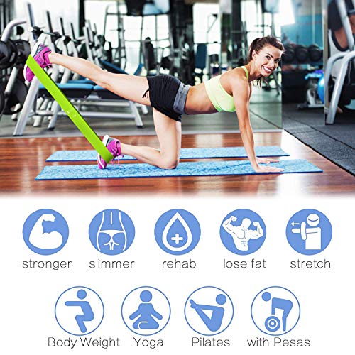 Victoper Resistencia Bandas Elasticas y Dual Sided Sliders, Ligeras y Portátiles, Fitness/Crossfit/Pilates/Fuerza Fisioterapia Movilidad Recuperación, Unisex-Adult, 5 Color, One Size