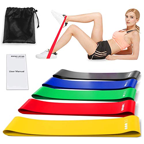 Victoper Resistencia Bandas Elasticas y Dual Sided Sliders, Ligeras y Portátiles, Fitness/Crossfit/Pilates/Fuerza Fisioterapia Movilidad Recuperación, Unisex-Adult, 5 Color, One Size