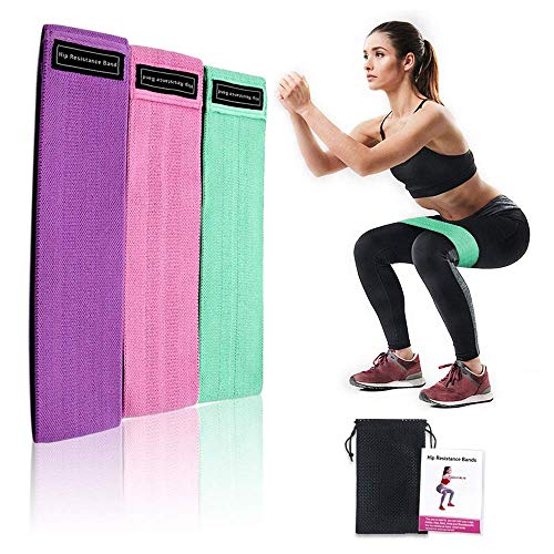 Victoper Set de 3 Bandas para Yoga/Crossfit/Entrenamiento de Fuerza/Pilates/Fisioterapia Fitness Elásticas de Resistencia con Guía de Ejercicios