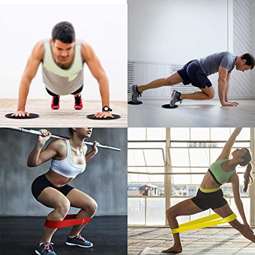 Victoper Set de 5 Bandas para Yoga/Crossfit/Entrenamiento de Fuerza/Pilates/Fisioterapia Fitness Elásticas de Resistencia con Guía de Ejercicios