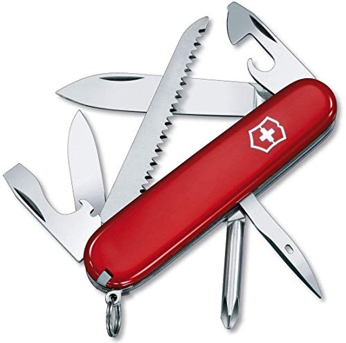 Victorinox Hiker - Cuchillo, Rojo, Acero inoxidable,  7 herramientas-13 funciones