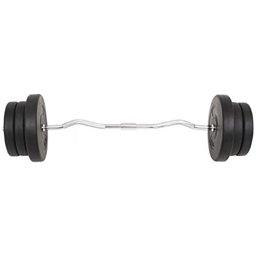 vidaXL Juego de Pesas 30kg Barra y Mancuernas Fitness Musculación Gimnasio Gym