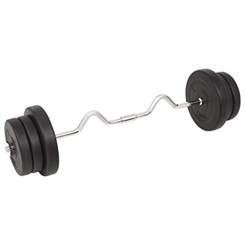 vidaXL Juego de Pesas 60kg Barra y Mancuernas Fitness Musculación Gimnasio Gym