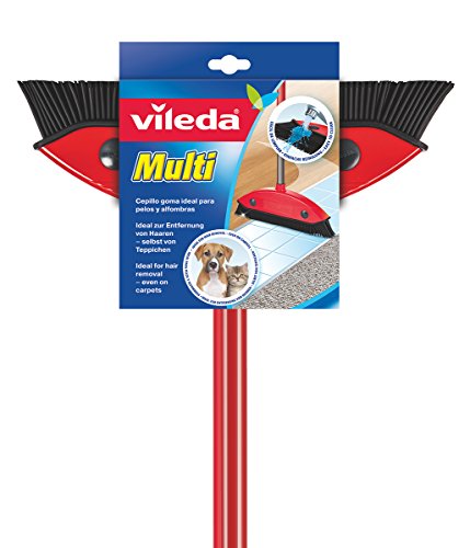 Vileda 5759 Set Súper Cepillo Goma y Palo telescópico, Rojo, 1