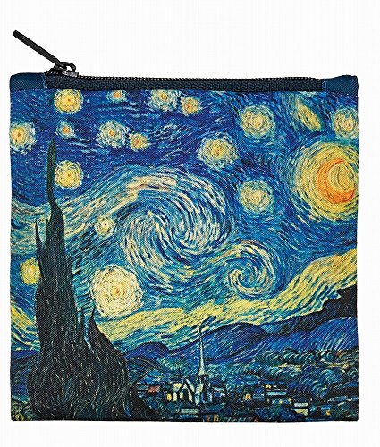 VINCENT VAN GOGH The Starry Night Bag: Gewicht 55 g, Größe 50 x 42 cm, Zip-Etui 11 x 11.5 cm, handle 27 cm, water resistant, made of polyester, OEKO-TEX certified, can carry up to 20 kg
