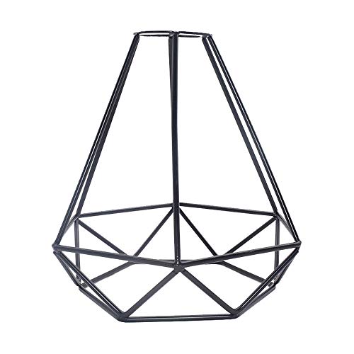 Vintage Diamond Cage Colgante Light Retro Industrial Metal Basket Cage Shade Geométrico Techo Colgante Light Shade Fitting para Loft Restaurante Cafetería