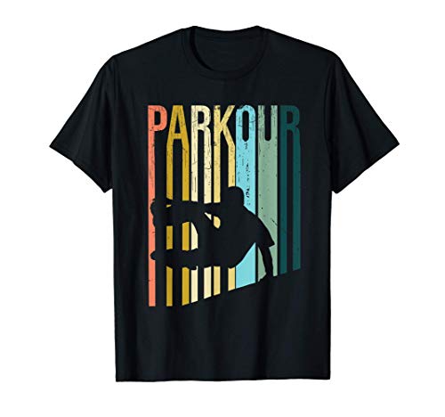 Vintage Distressed Style Parkour Silhouette Camiseta