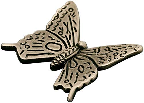 Vintage Mariposa Manijas Pomos Puerta de Armario Vitrina Muebles Pecho Tirador de Cajón Antiguo Forma de Animales Tirador Pomo - 10pcs