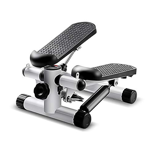 Vinteky Stepper 2 en 1 Cuerdas de Resistencia - Escaladora y Swing Stepper para Usuarios Principiantes y Avanzados con Pantalla Multifuncional, Negro + Blanco